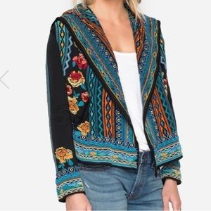 Johnny Was Open Front Hooded Cardigan